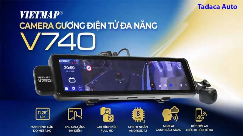 Camera Hành Trình Gương Vietmap V740 Đa Năng