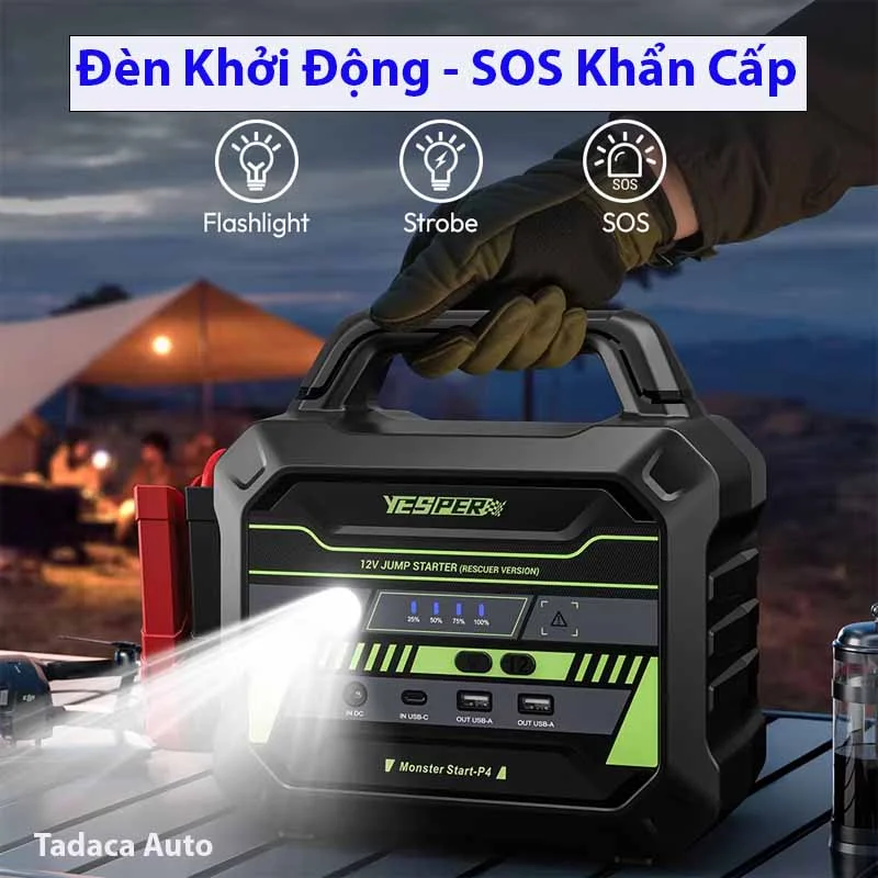 Kích Bình Ắc Quy Yesper P4 12V-6000A Siêu Khủng