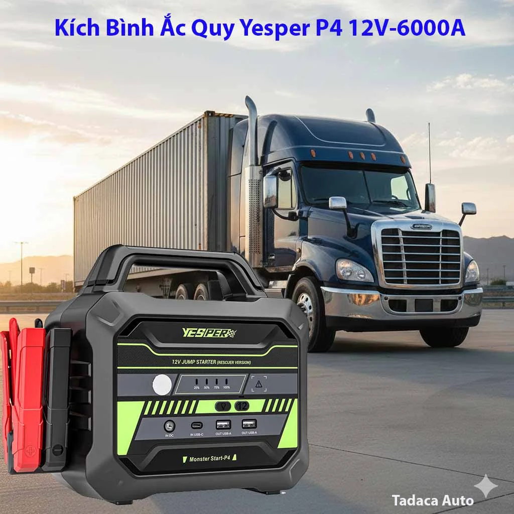 Kích Bình Ắc Quy Yesper P4 12V-6000A Siêu Khủng