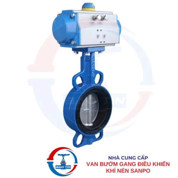 Van bướm gang điều khiển khí nén
