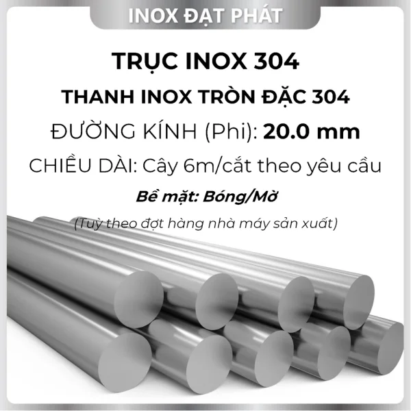 Inox tròn phi 20