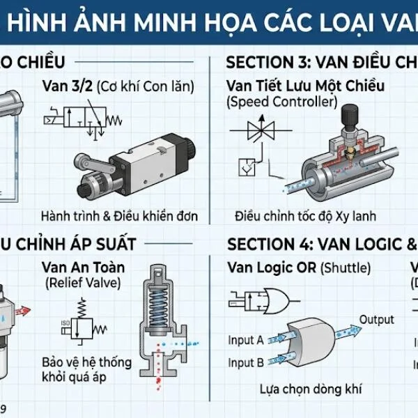 Ký hiệu các loại van khí nén là gì? Cách đọc và ứng dụng