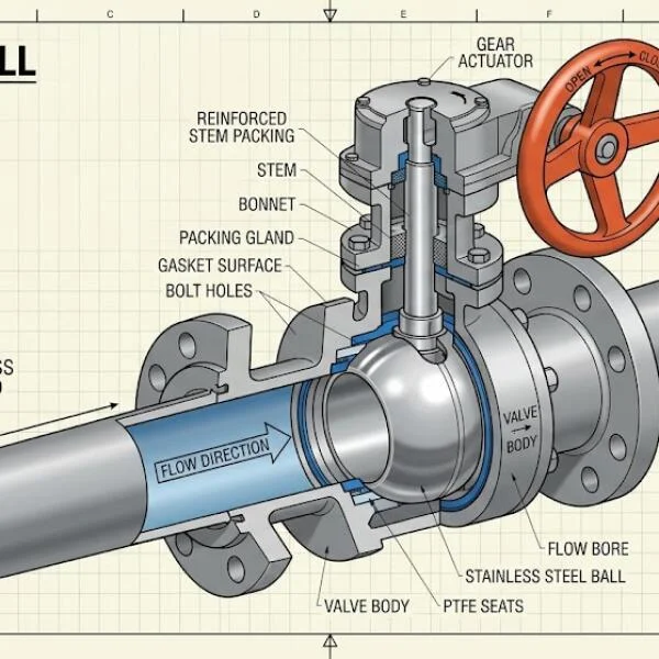Ball Valve Flange Type và ứng dụng trong hệ thống đường ống công nghiệp