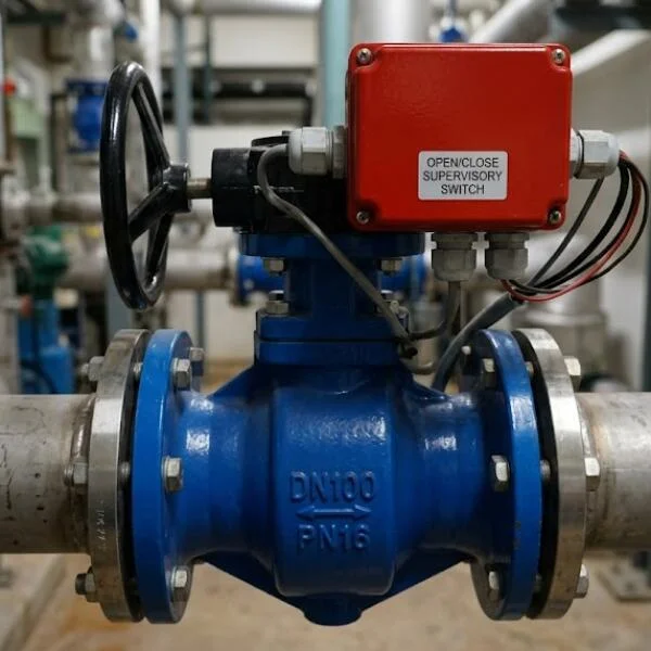 Van bướm kèm công tắc giám sát DN100 chính hãng cho hệ thống PCCC