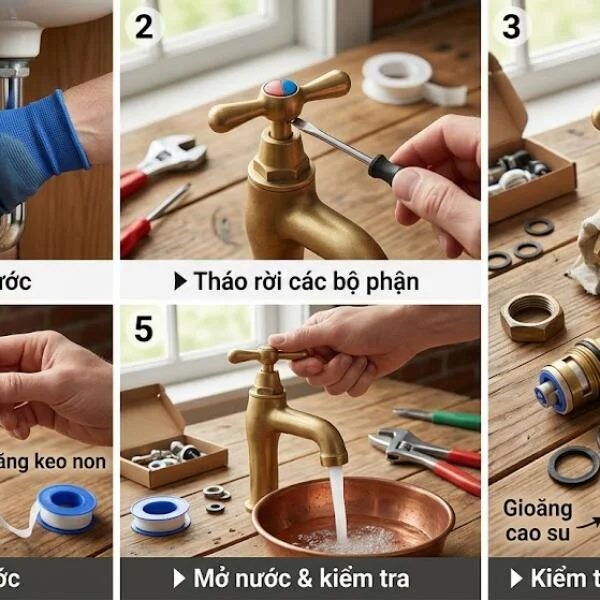 Cách sửa vòi nước bằng đồng bị rò rỉ, kẹt và hư hỏng tại nhà