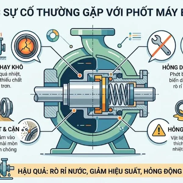 Phốt máy bơm là gì? Cấu tạo, phân loại, nguyên lý và cách thay phốt máy bơm