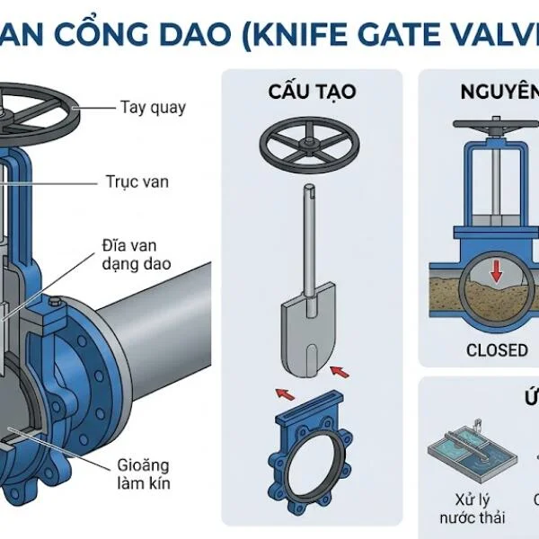 Van cổng dao là gì? Cấu tạo, nguyên lý, ưu điểm và ứng dụng