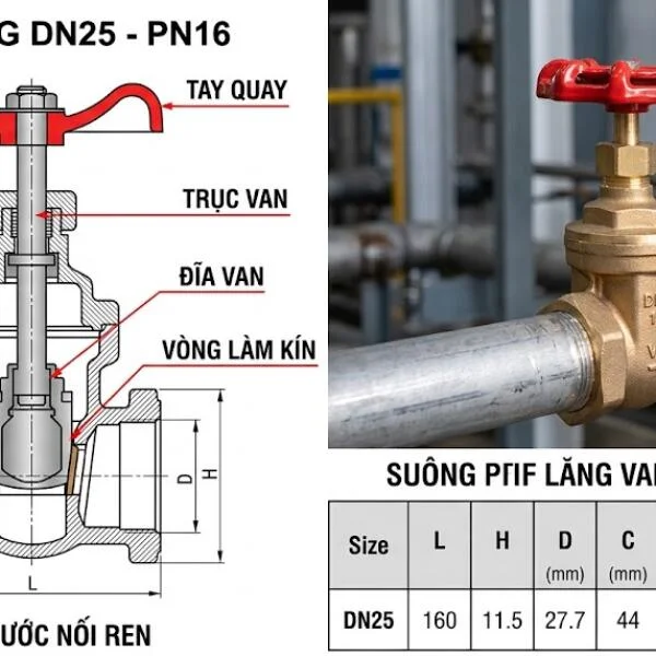 Van cổng DN25 là gì? Cấu tạo, kích thước, giá và ứng dụng