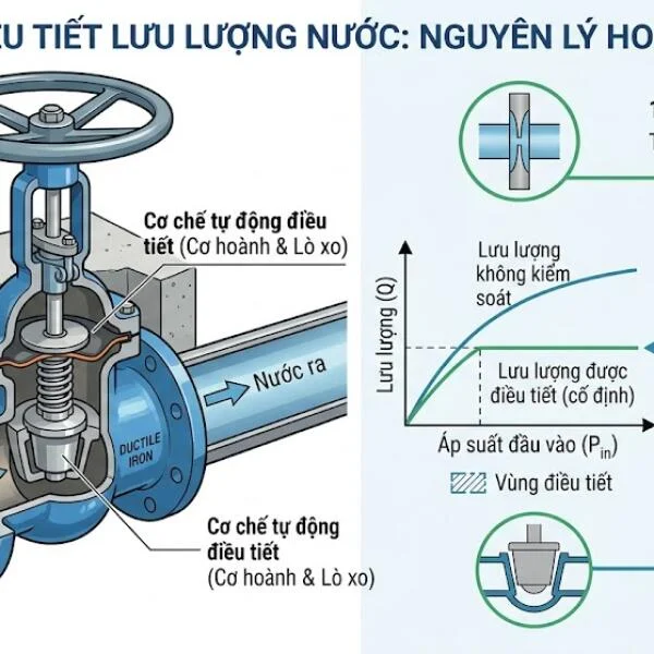 Van điều tiết lưu lượng nước là gì? Cấu tạo, nguyên lý và ứng dụng