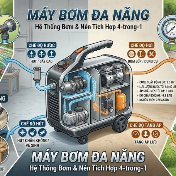 Máy bơm đa năng – Cấu tạo, nguyên lý, ứng dụng và cách chọn máy