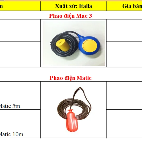 Giá van phao nước