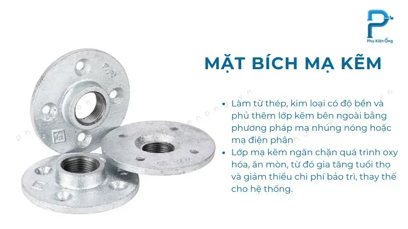 Bu lông mạ kẽm nên dùng cùng mặt bích mạ kẽm