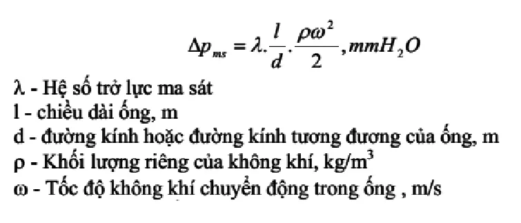 công thức xác định tổn thất áp suất
