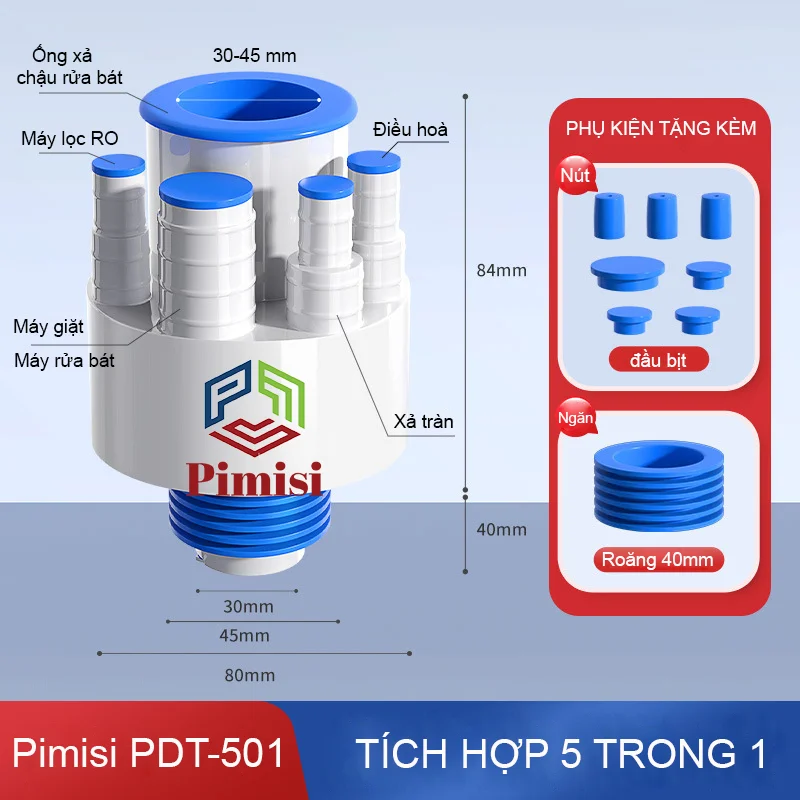 Ống nối được thiết kế để phù hợp với kích thước của ống chính