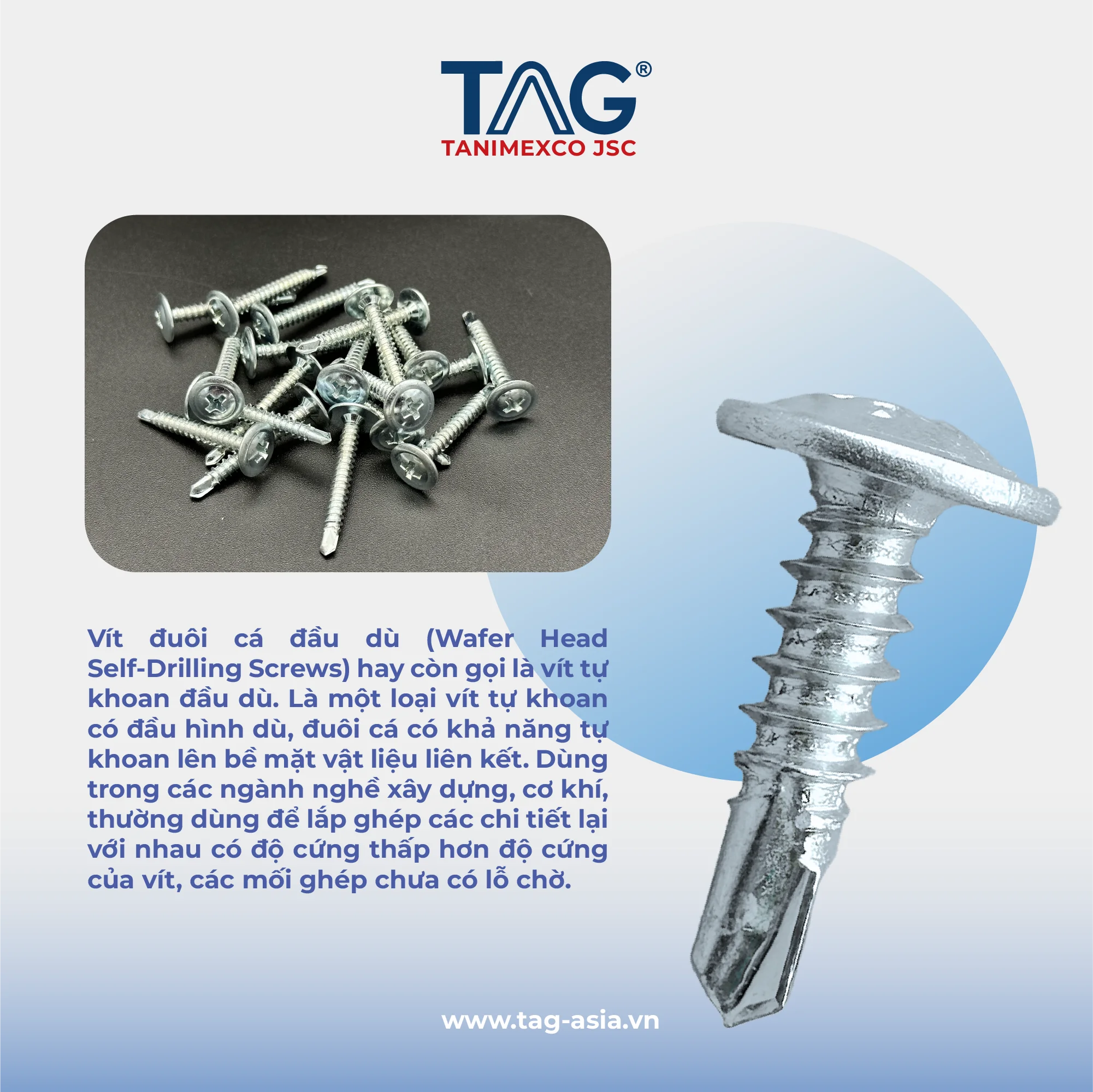 Vít đuôi cá thường được sử dụng để kết nối các bộ phận trong hệ thống đường ống inox