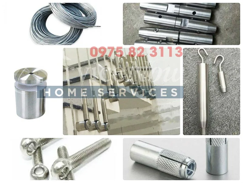 Phụ kiện cầu thang được chế tạo từ chất liệu inox chống gỉ
