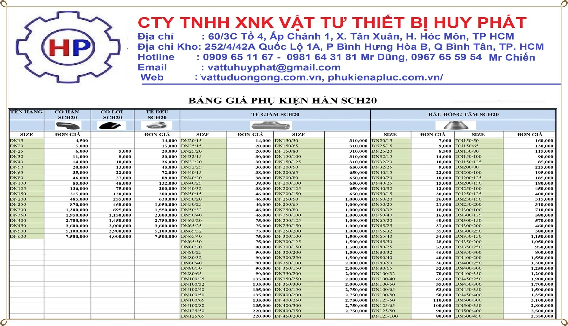 Hãy liên hệ với chúng tôi để tìm hiểu thêm về các loại Co thép