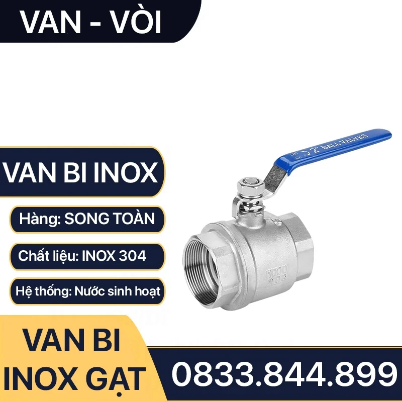 Van bi thường được làm từ chất liệu inox như inox 304