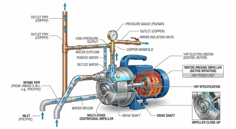 Nguyên lý hoạt động máy bơm nước 1hp