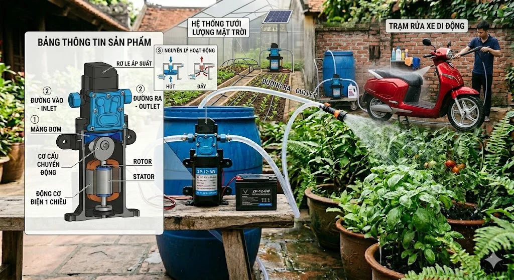 Ứng dụng của máy bơm nước điện 1 chiều