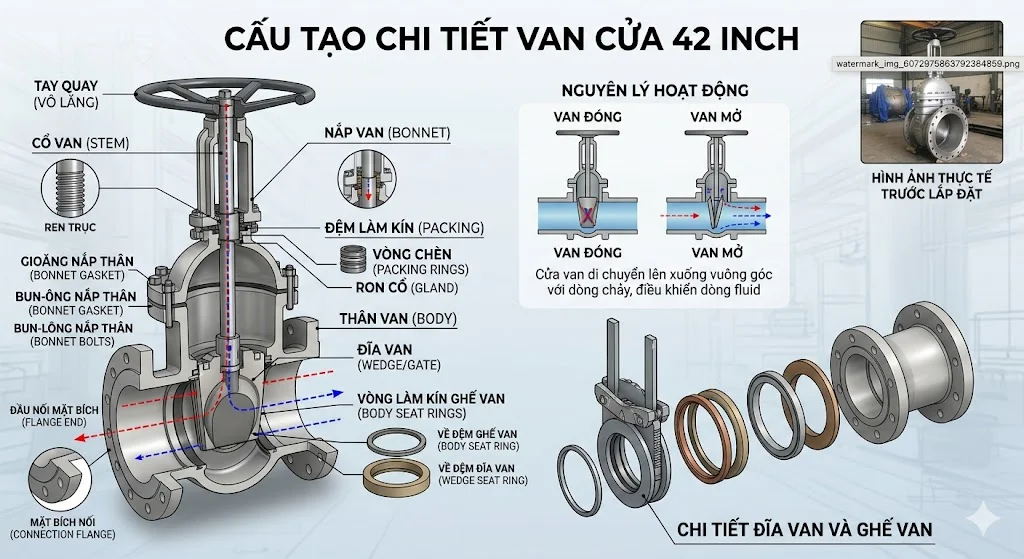 Cấu tạo và nguyên lý hoạt động của 42 gate valve