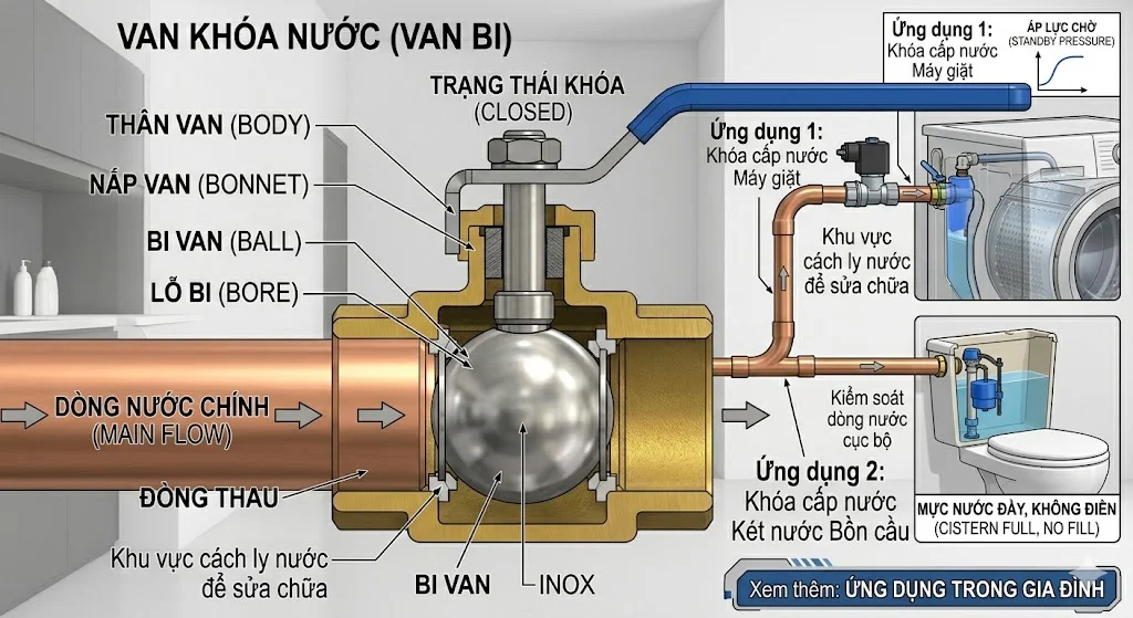 Nguyên lý hoạt động của van khóa nước