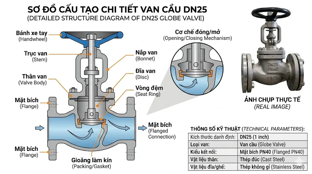 Các loại valve DN 25 phổ biến hiện nay