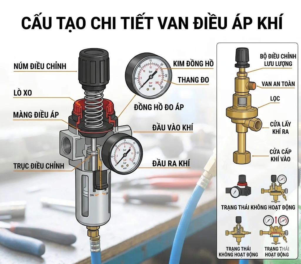 Các loại van điều áp phổ biến
