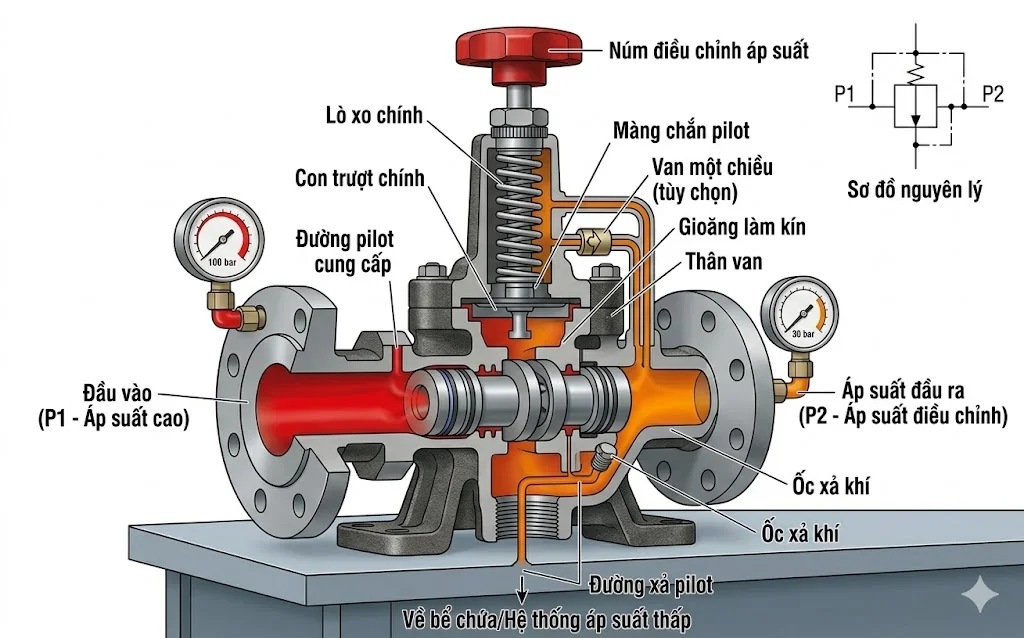 Các loại van áp thủy lực phổ biến