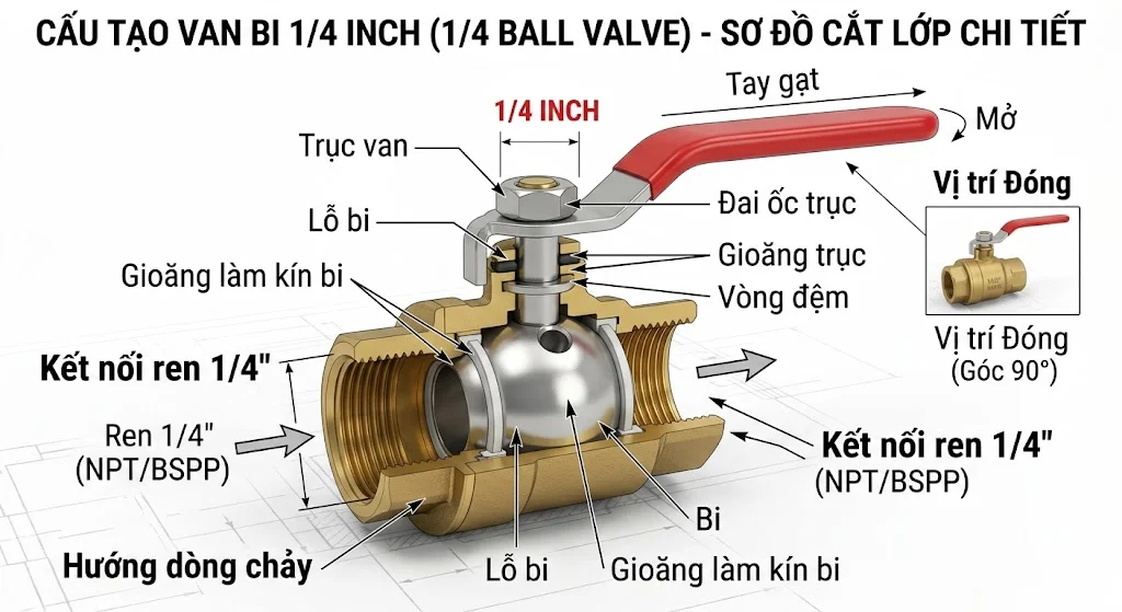 1 4 Ball Valve và ứng dụng thực tế
