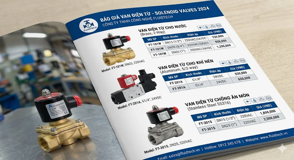 Khoảng giá van điện từ tham khảo