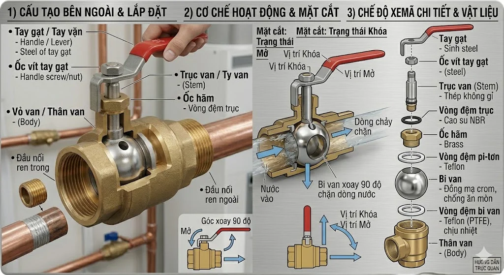 Nguyên lý hoạt động của van khóa nước