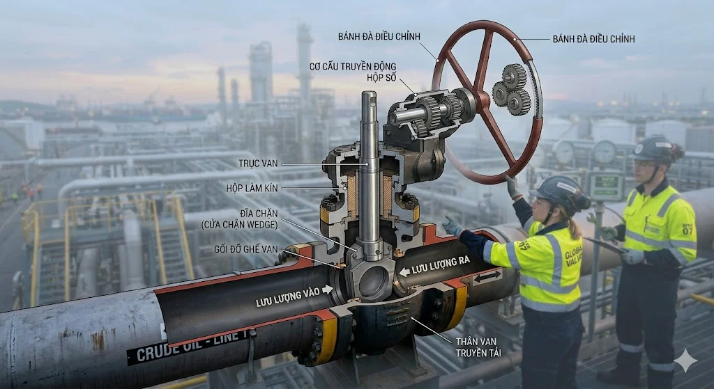 Cấu tạo của Globe Valve