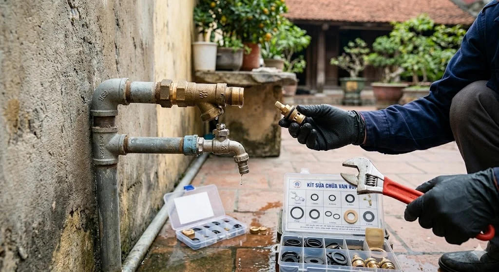 Cách sửa khóa nước bị rò rỉ tại nhà