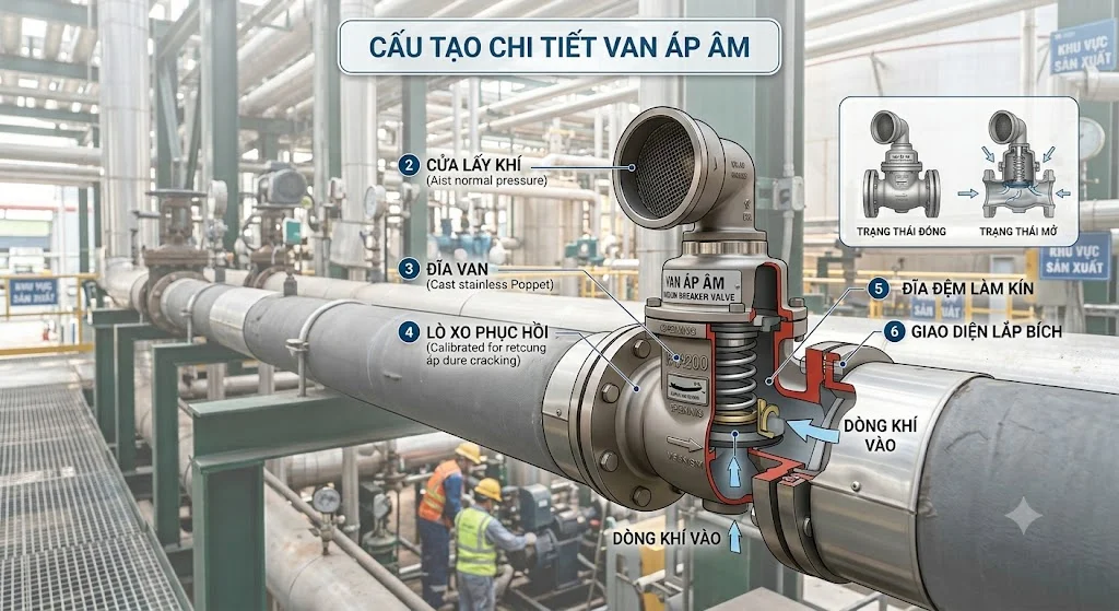 Cấu tạo của Van chân không