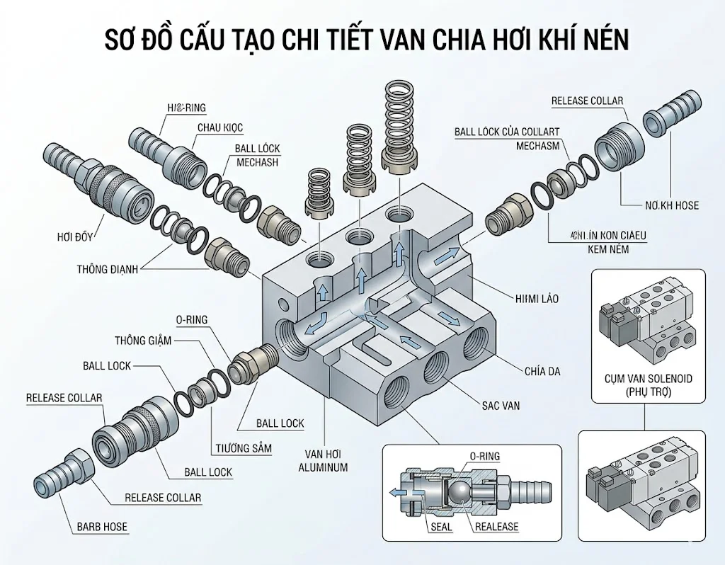 Các loại van chia hơi khí phổ biến
