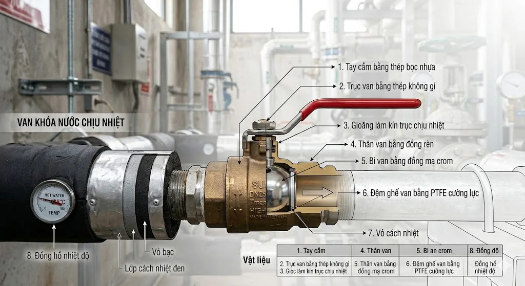 Các loại van khóa chịu nhiệt phổ biến