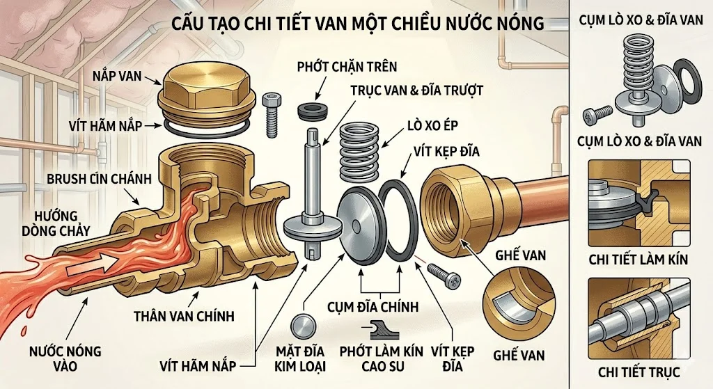 Van một chiều nước và ứng dụng thực tế