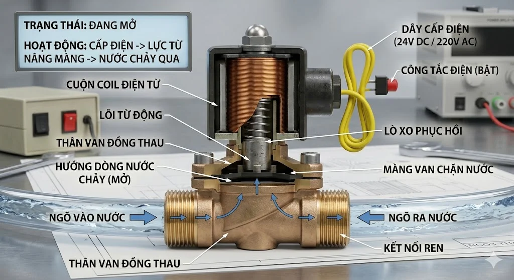 Các loại van mở bằng điện phổ biến