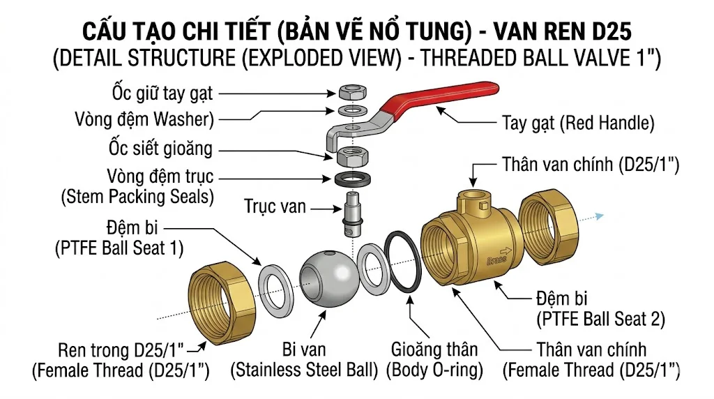 Các loại van ren D 25 phổ biến hiện nay