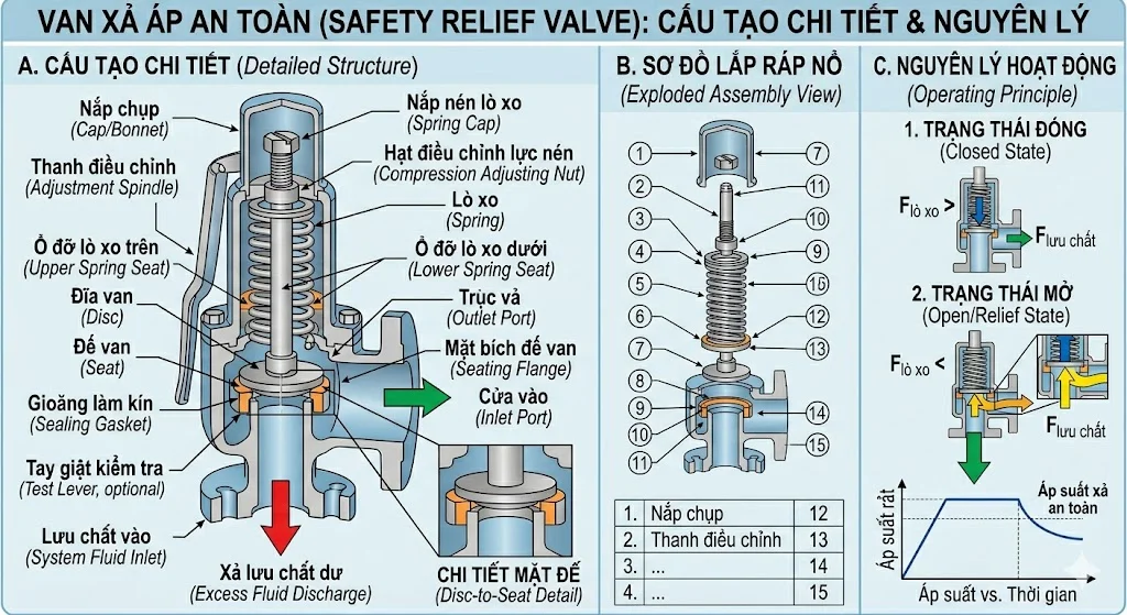 Van xả áp an toàn và ứng dụng thực tế