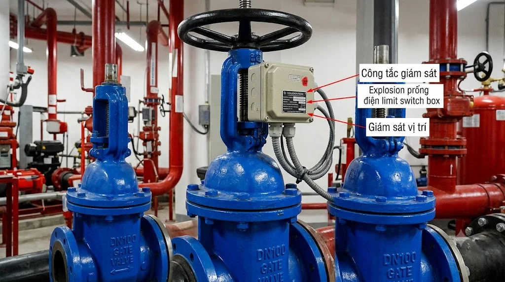 Khái niệm van cổng kèm công tắc giám sát DN100 và đặc điểm nổi bật