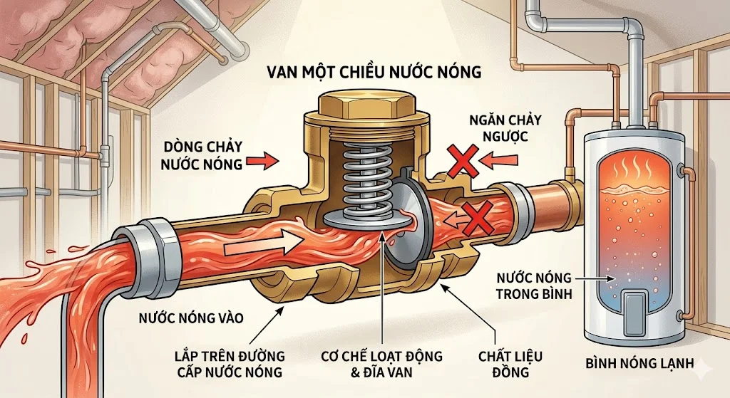 Khái niệm van một chiều nước và đặc điểm nổi bật