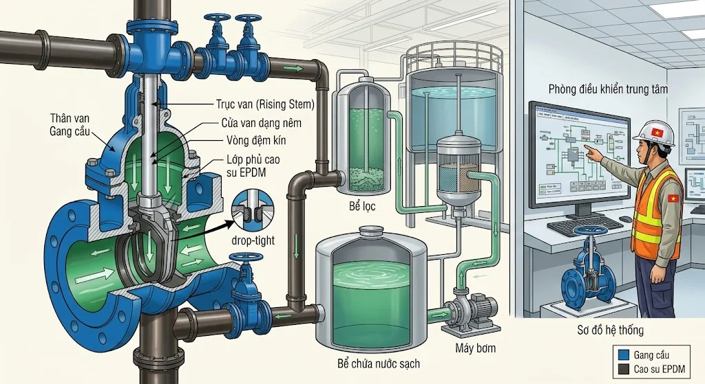 Cấu tạo của Blue Gate Valve