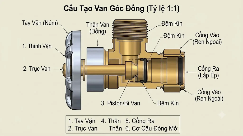 Nguyên lý hoạt động của Brass Angle Valve