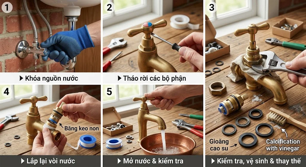 Những nguyên nhân khiến vòi nước bằng đồng bị hỏng