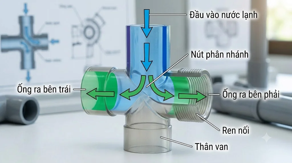 Cấu tạo của Co chữ T ống nước