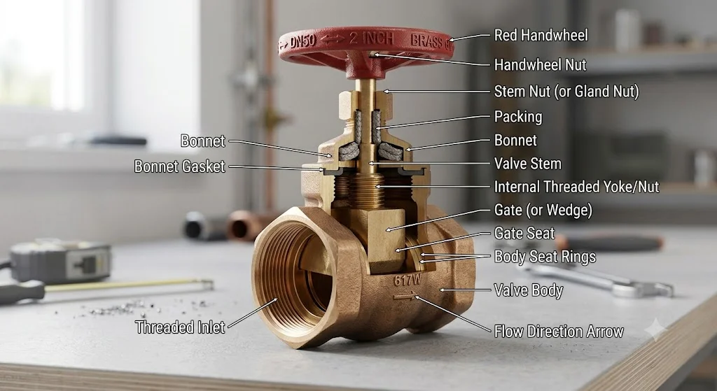 Cấu tạo của Gate Valve 50mm