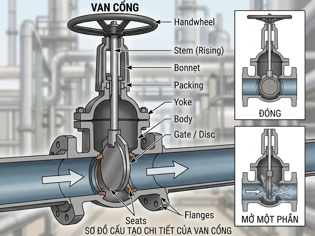 Cấu tạo của Gates Valve