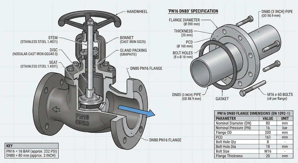 PN16 DN 80 là gì?